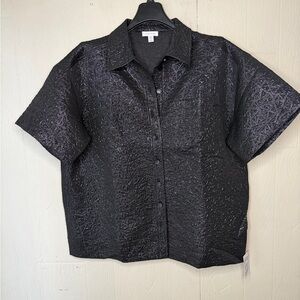 Topshop Textured Jacquard Short Sleeve Shirt